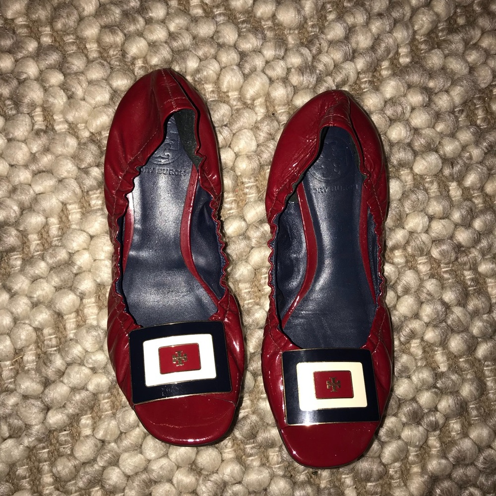 Tory Burch**Red Patton Leather flats
Size: 7